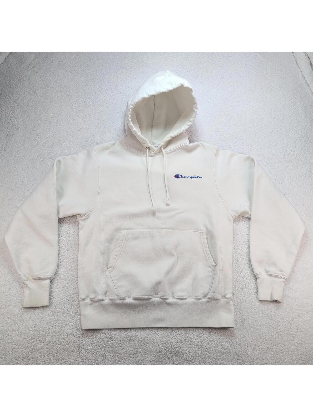 Champion Reverse Weave Hoodie Sweatshirt Adult Small White READ